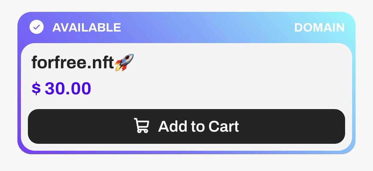 FreenameShop's tweet photo. forfree.nft🚀
Web3 domains without renewal fees
#NFTCommmunity #nft #nfts #NFTfam #NFTGiveaway #NFTGaming #nftforfree #freeNft https://t.co/SYdp4zZYG6