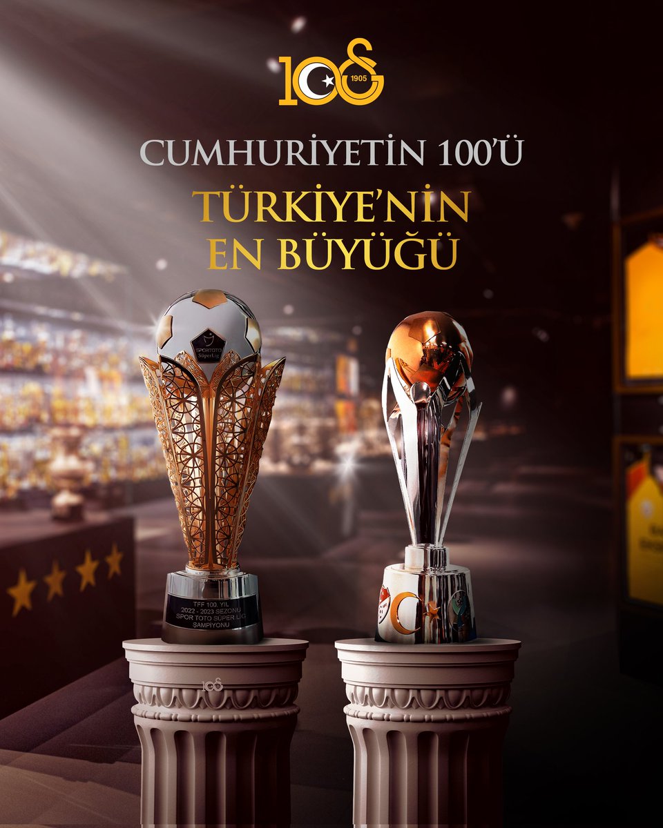 🇹🇷 Türkiye Cumhuriyeti’nin 100. yılında iki kupalı şampiyon, #Cumhuriyetin100üGalatasaray! 🏆