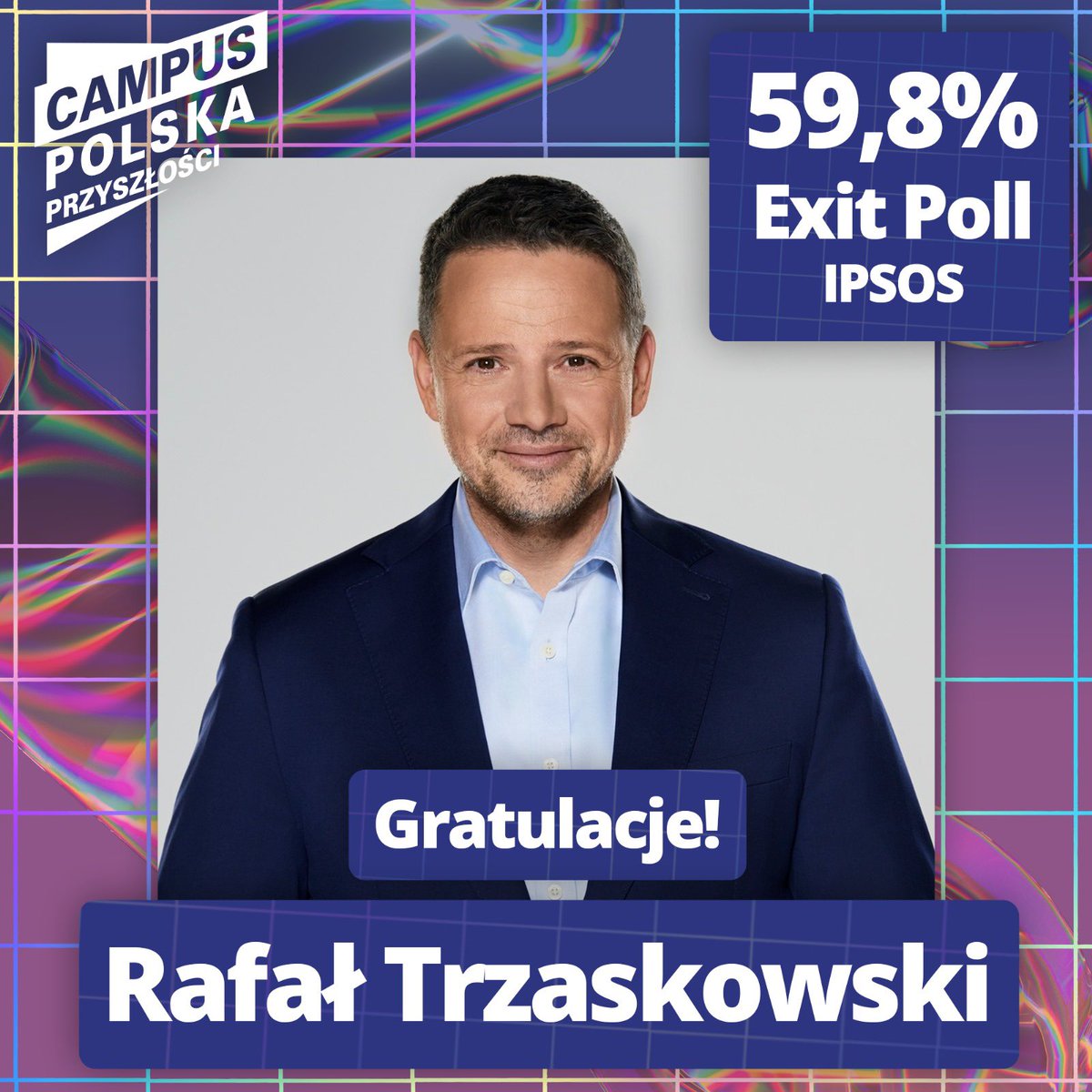 Ogromne gratulacje dla @trzaskowski_! Współorganizator Campusu Polska Przyszłości wygrywa wybory prezydenckie w Warszawie w I turze!