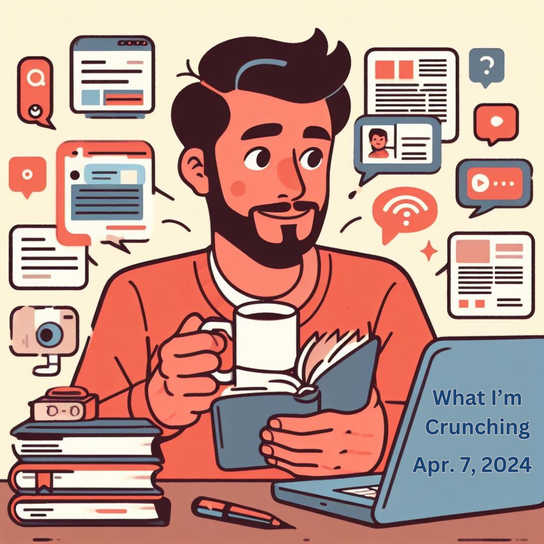 What I'm Crunching - April 7

Each week I collect the most interesting and impactful content I've consumed and I post them over at codyhall[dot]com.

One of my CliftonStrengths in Input and I love collecting and consuming information. Over a year ago I started posting them…