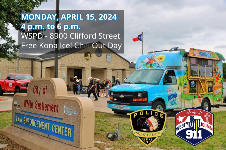Mark your calendar for Monday, April 15, 2024 from 4-6 p.m. to swing by and enjoy a free Kona Ice on 'Chill Out Day,' sponsored by Kona Ice Northwest DFW.
