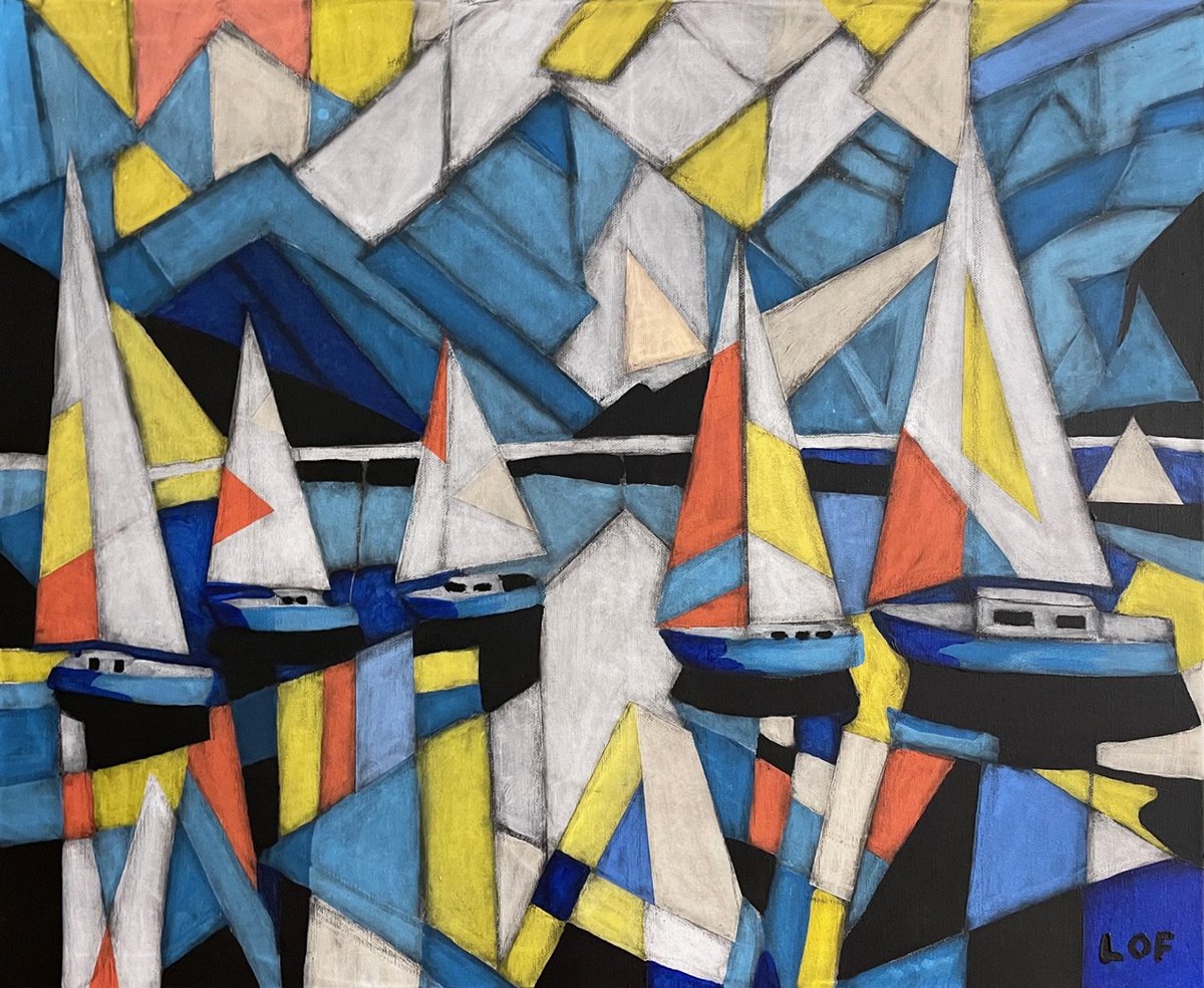 'Sailboats in the North Sea' 20 x 24 in / art / painting / acrylic / LOF