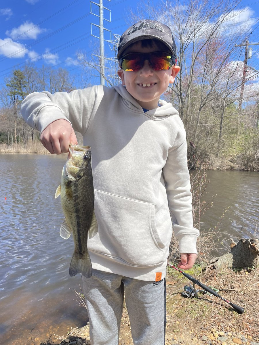 First of the spring…. #Sickles #fishing #bassfishing #takeakidfishing