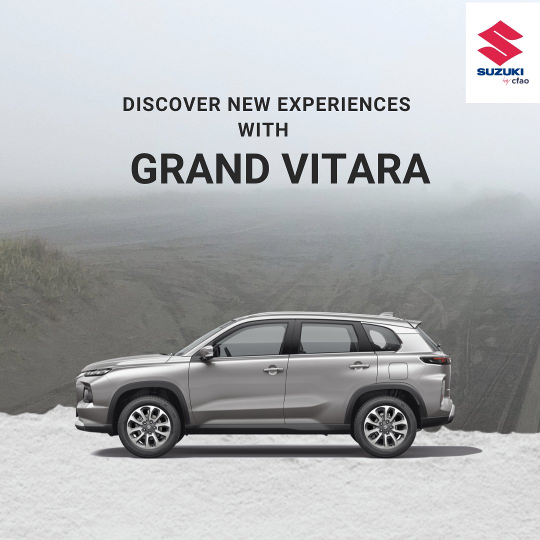 Explore the unknown and be the first to discover new experiences. 🛣️

#Suzuki #SuzukibyCFAO #GrandVitara