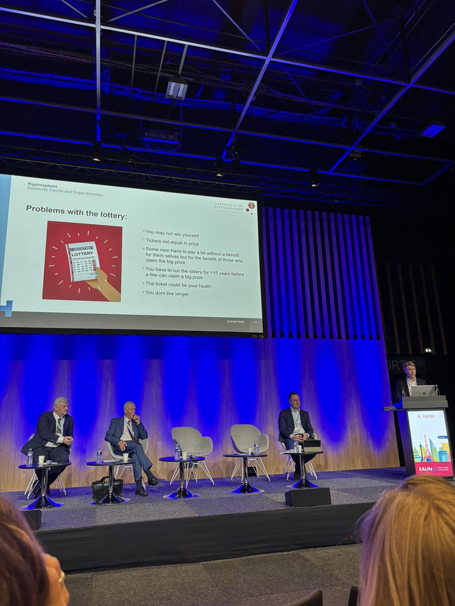 Yesterday, @Rigshospitalet professor @andreasroder1 participated together with professor @heinvanpoppel in a interesting debate on #prostatecancer screening at @EAUNurses part of the conference. #EAU24