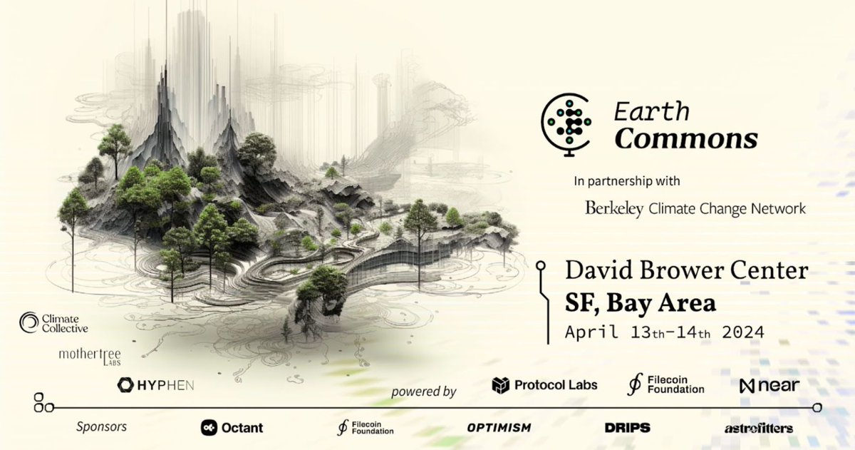 Join us at the inaugural Earth Commons conference April 13-14, to build bridges between climate entrepreneurs, academics, technologists, funders, NGOs, and public institutions to explore the funding and governance of nature's commons. 🎟️: lu.ma/ECSF2024