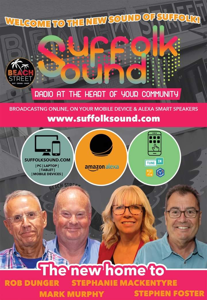 The regions most trusted station ….@Suffolk_Sound @DungerRob @MarkGlennMurphy @StephMackentyre @StephenFoz Listen live at suffolksound.com | on your mobile devices | on your Alexa smart speakers