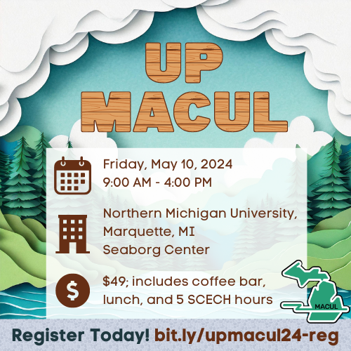 👂 DID YOU HEAR? 👂 
The UP MACUL is back! #upmacul24
Reserve your spot to experience MACUL in the UP and taking in learning around #computerscience #esports, #Google, #REMC, #STEM, #artificialintelligence and so much more! Register today! bit.ly/upmacul24-reg