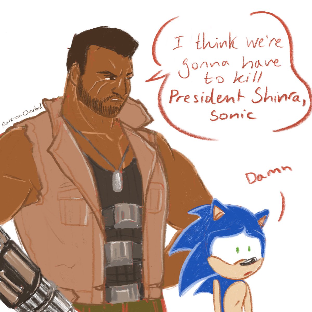 RaccOverlord's tweet photo. #sonic #FF7 #barretff7 #SonicTheHedeghog https://t.co/N9CvW3xlTW