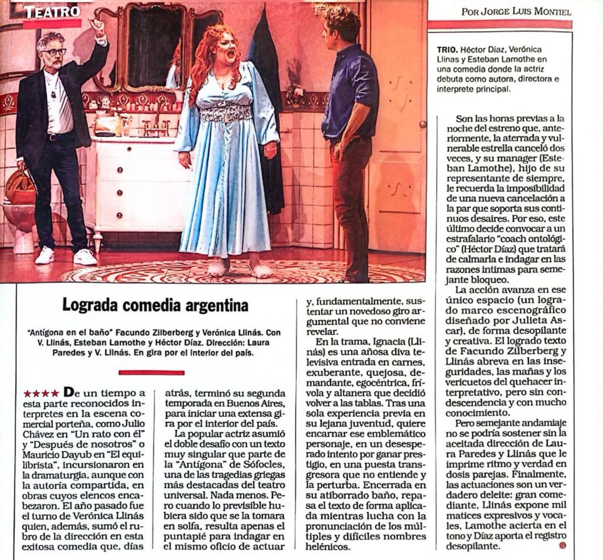 Crítica en la #RevistaNoticias de #AntígonaEnElBaño
Para leerla directo: pressreader.com/argentina/noti…
Podés comprar aquí las entradas para la gira:

linktr.ee/antigonaobra