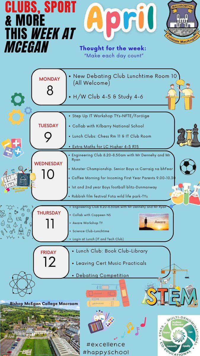 Another busy week ahead as we prepare for a new and exiting final term at McEgan College. Looking forward to welcoming everyone back to school tomorrow. #excellenceineducation #care #respect #equality #community