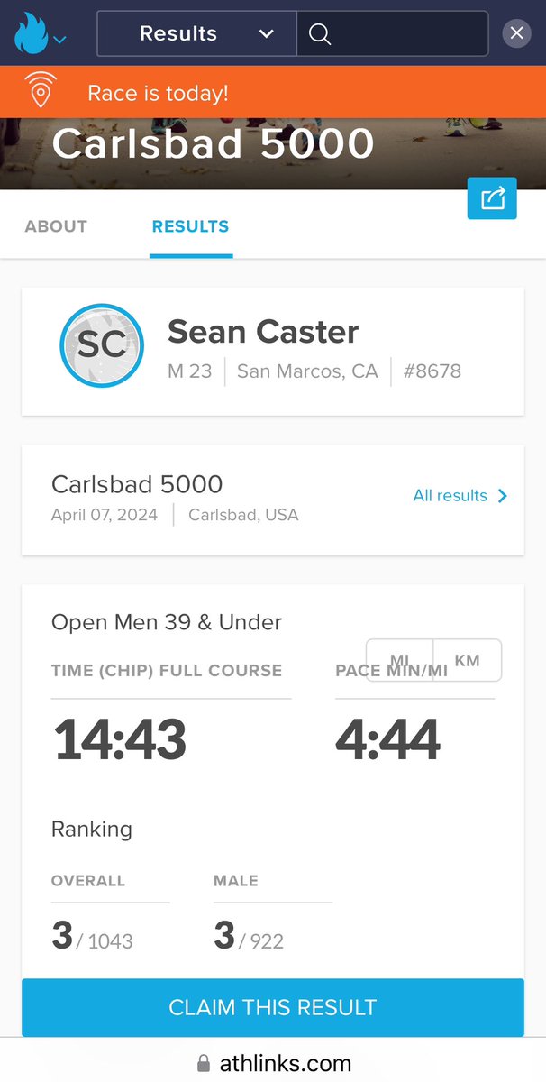 kcaster's tweet image. Pretty sweet to see your son run one of the fastest times of the day in the world’s fastest 5k.  Sean would have finished 5th in the Elite Men’s race with his time.