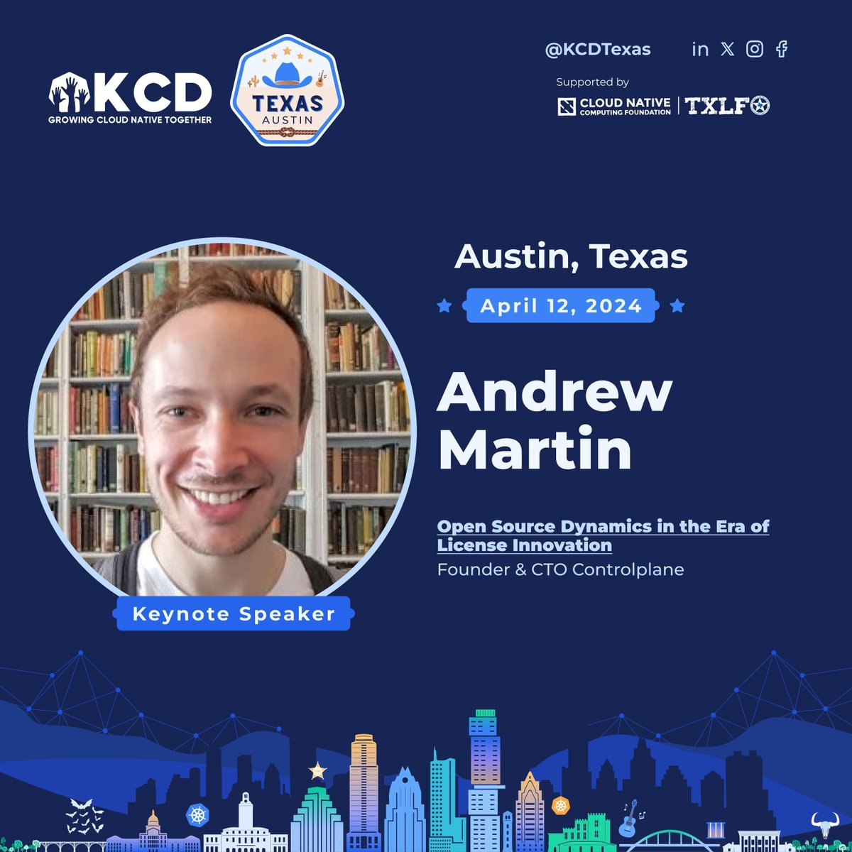 🔓 Unlock the future of #OpenSource with Andrew Martin at #KCDTexas. Explore the evolving landscape of OSS licenses and what 'source available' 🌟 Don't miss this game-changing keynote! 🗓️ Register here: 🔗 texaskcd.com #KCD #TeamCloudNative #CNCF #TXLF #ATX