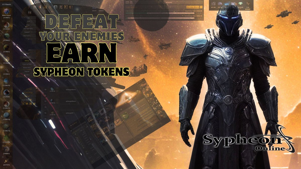 War Mechanics will be back online soon. sypheononline.com/demo Prepare your fleets. Play and Earn Sypheon Tokens. #Bitcoin #Play2Earn