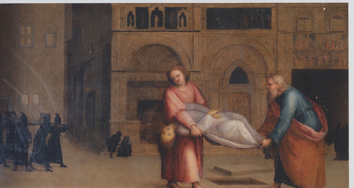 La Misericordia nell’arte…
Ridolfo del Ghirlandaio, Tobia e Tobiolo seppelliscono un morto dinanzi alla Loggia della Misericordia, 1515 – Museo del Bigallo