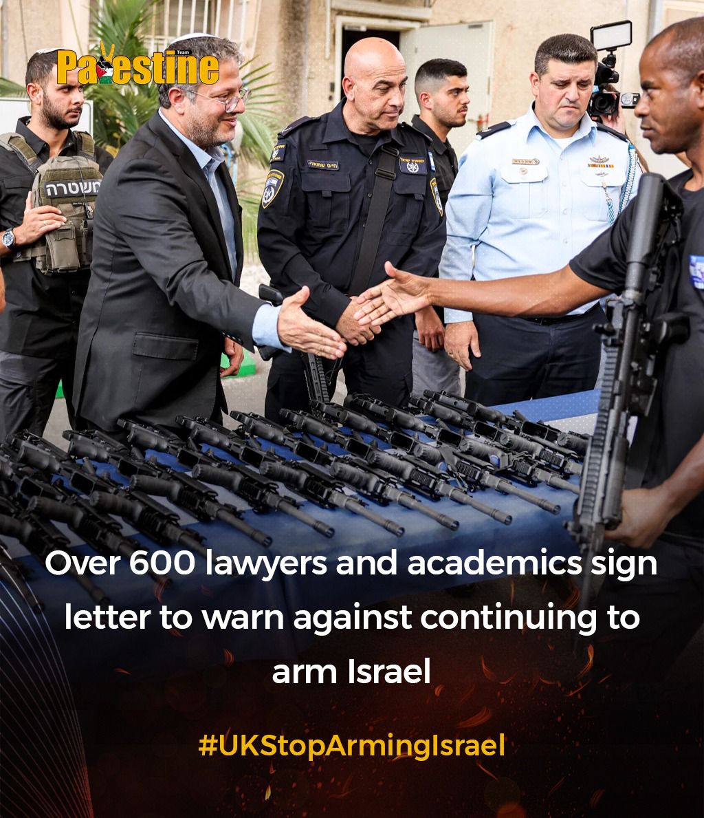 More than 600 lawyers, academics and three former judges of the UK Supreme Court have warned that “Britain is violating international law by continuing to arm Israel.” #UKStopArmingIsrael