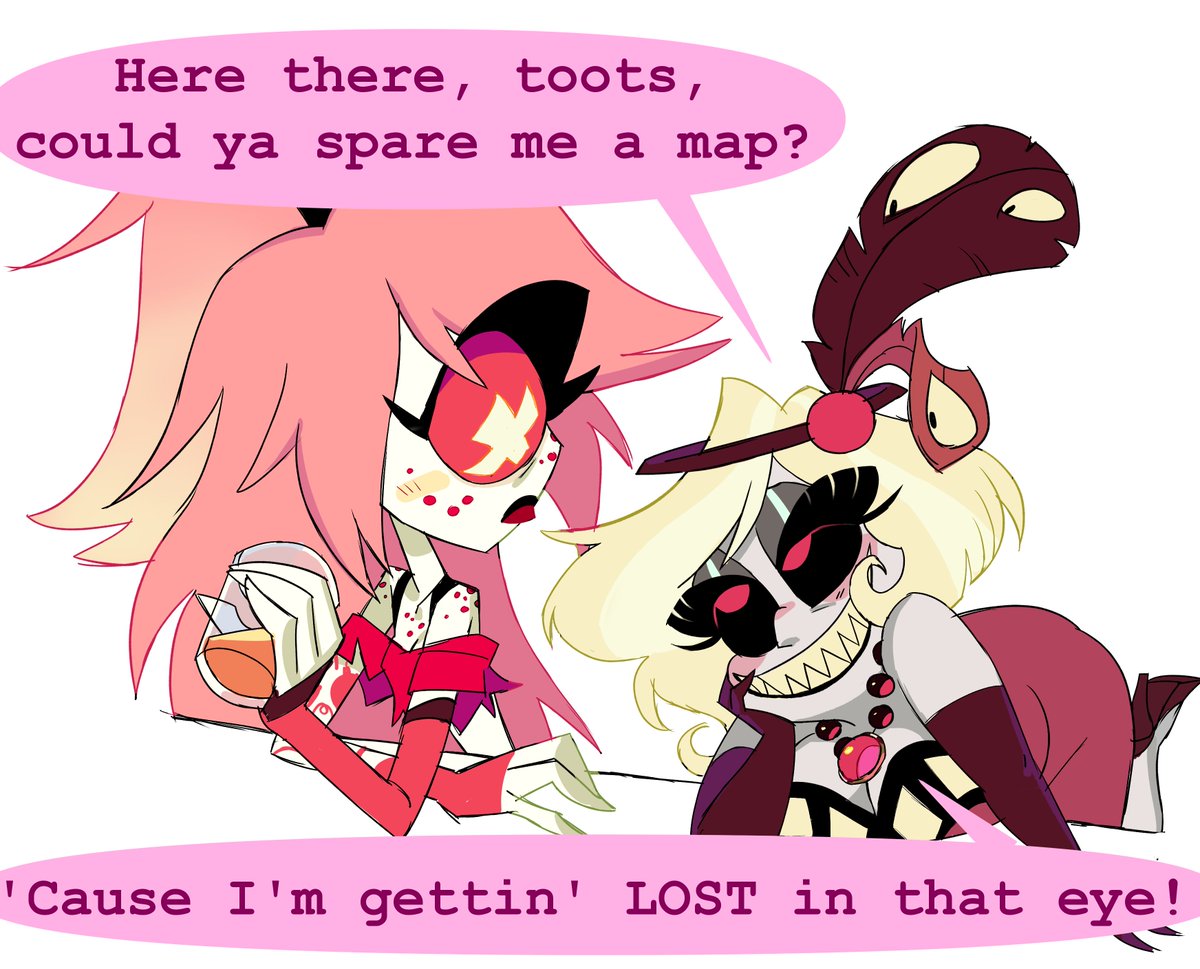 never heard of this pair before! #hazbinhotelmimzy flirting with #HazbinHotelCherriBomb for @hostileballad #HazbinHotelFanart