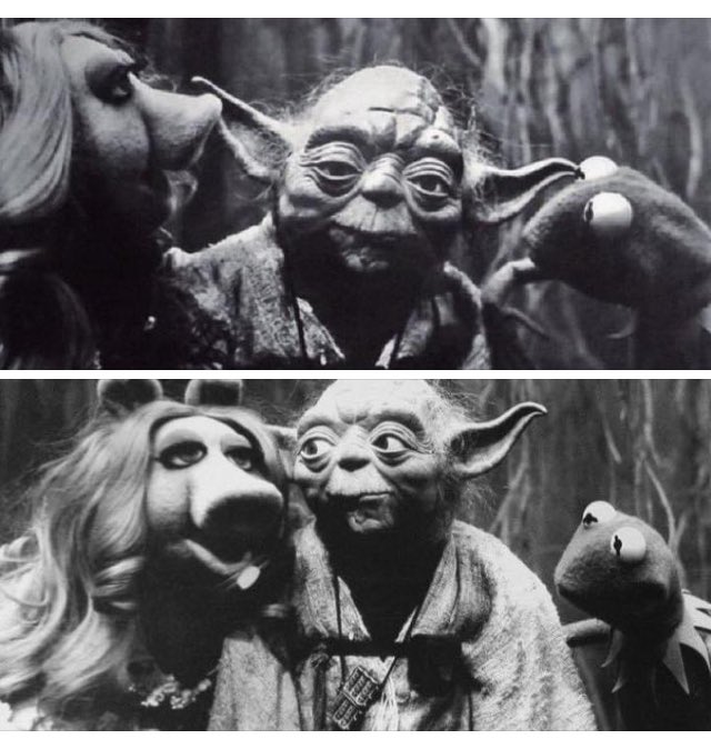 Gatecrashers - Kermit and Miss Piggy visit Yoda on the set of The Empire Strikes Back