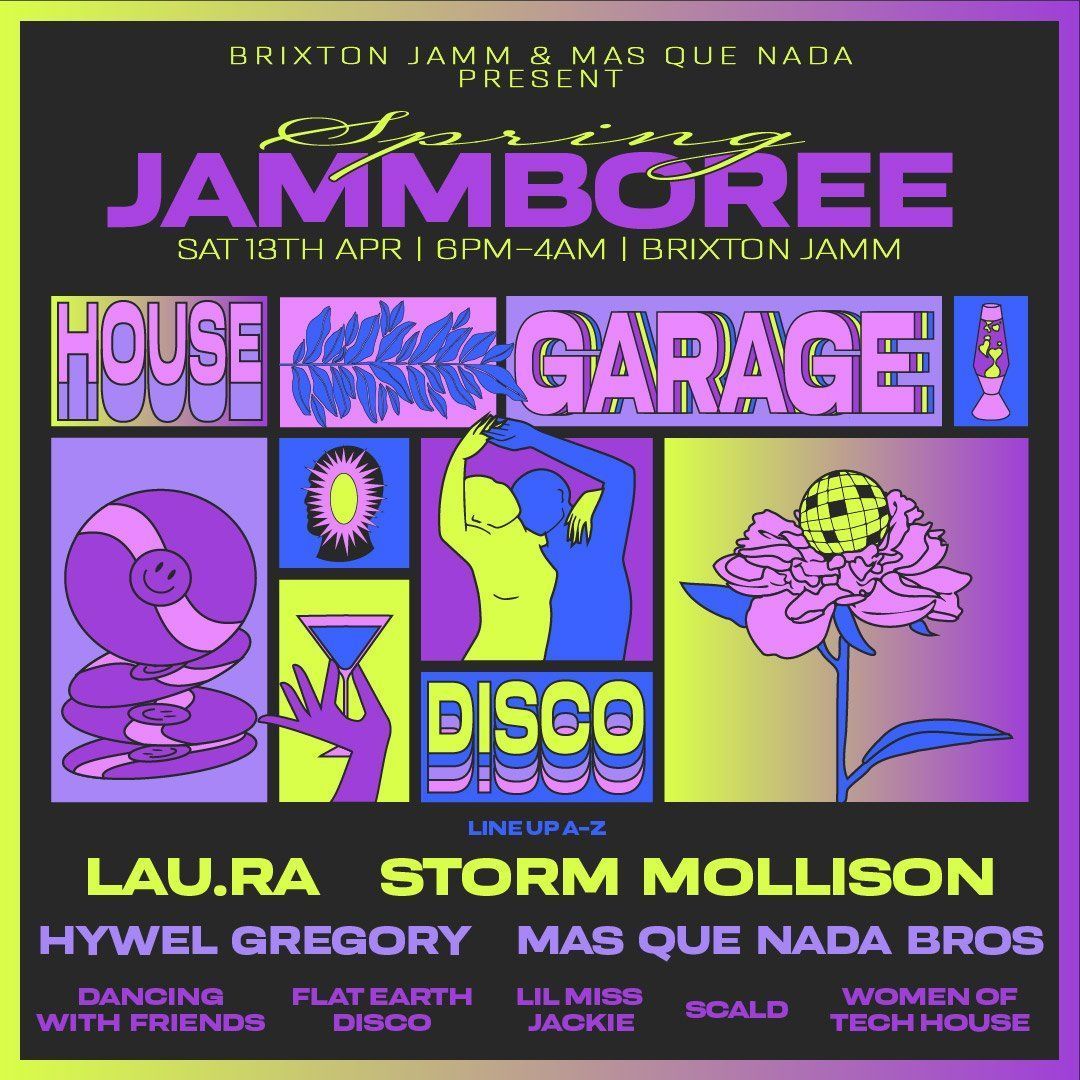 Spring Jammboree: House, Disco, Garage - Terrace &amp; Club <a href="/brixton_jamm/">Brixton Jamm</a> Saturday 13 April #Brixton #Music #Disco #Garage #House #DJ buff.ly/3J9lOoX