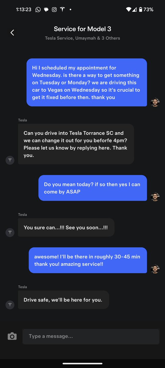 bilalsattar's tweet image. Tesla Torrance service center has some amazing customer service!