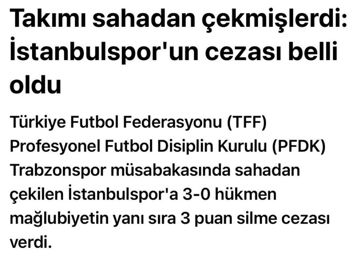 gicabey's tweet photo. Paylaş, paylaştır. Geçmiş günlerde Sahadan çekilen İstanbulspor’un 3 puanı silinmişti. Fenerbahçe’den 3 puan sileceksiniz. https://t.co/c0LA8g9kmv
