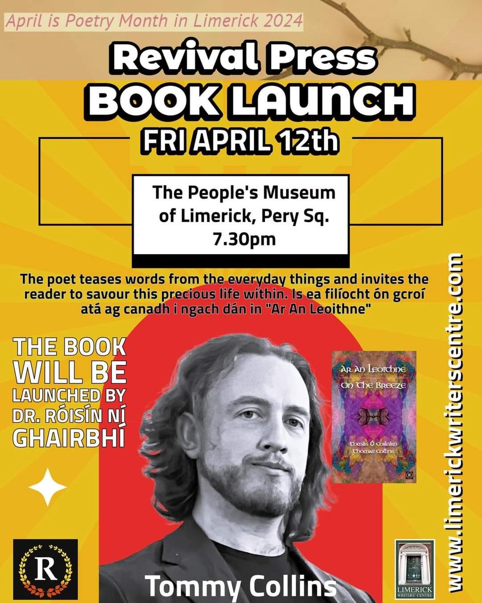 A chairde, beidh an seoladh seo ar siúl ar an Aoine. Seans go mbeidh suim Ag bhur lucht leanúna. Help out a proud Caherdavin man and #Limerick Northsider! 😇 @Caherdavin1 @CTKBNS @NapGAA @ArdscoilRisLimk @CoonaghUtd #poetry