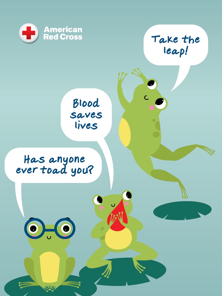 Don't frog-et patients need your help! 🩸 The Red Cross will say thanks with a $10 e-gift card to a merchant you choose when you come to give April 8-28 & enter you for a chance at a $7K gift card. Hop to it: Sign up to give blood now!