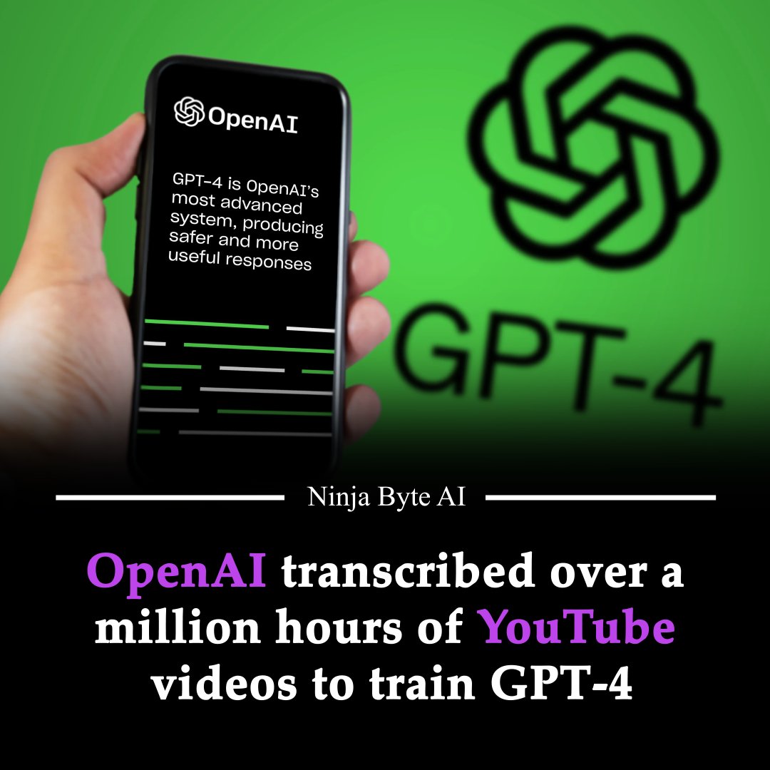 OpenAI transcribed over a million hours of YouTube videos to train GPT-4, sparking legal and ethical debates within the AI community. #openai #tech #technology #ai #artificialintelligence #future #viral #trending #news #updates #latestupdates #latestnews #breaking #latesttrends