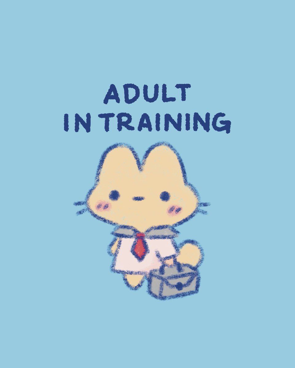 The training that never ends 😐 #catart #catillustration #artdrawing #relatable #relatableart #adultlife #funnyart #meme