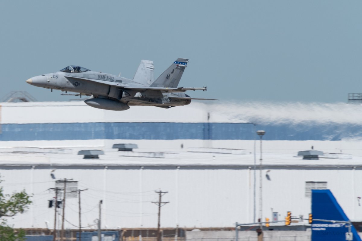 A-10Cs of the 104th Fighter Squadron of the Maryland ANG and F/A-18Cs of USMC VMFA-112 participating in air to air training at NAS JRB Fort Worth.