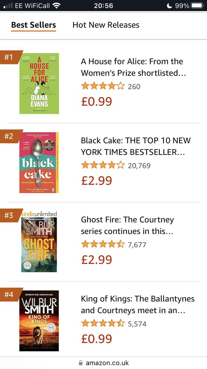 Alice is doing really well on the Historical African Fiction chart (!), and she's also 99p on Kindle until the end of this month #AHouseforAlice