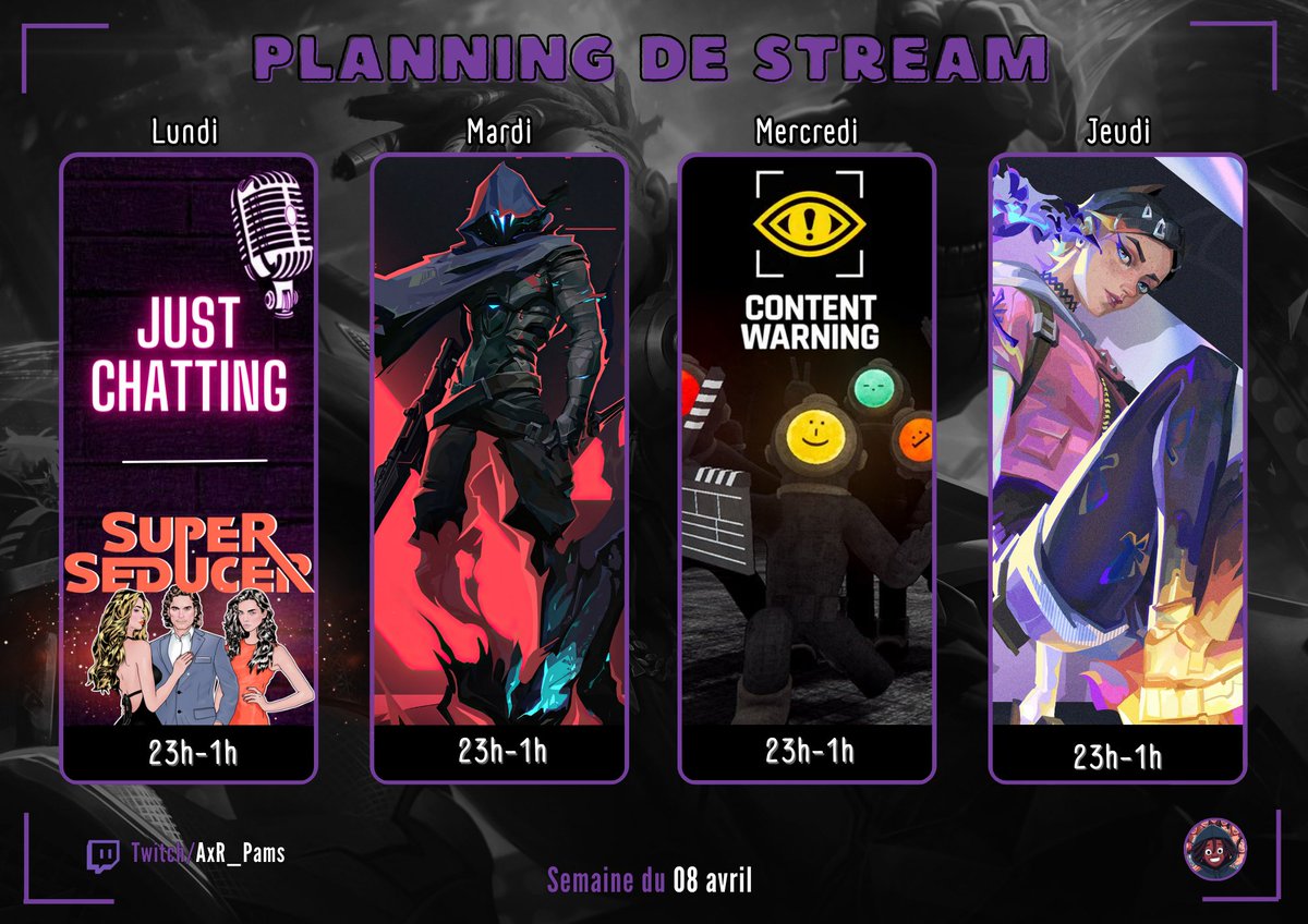 On se lance dans le Twitch game à partir de demain !
Retrouvez moi sur ma chaine ! ✌️🏿
twitch.tv/axr_pams
