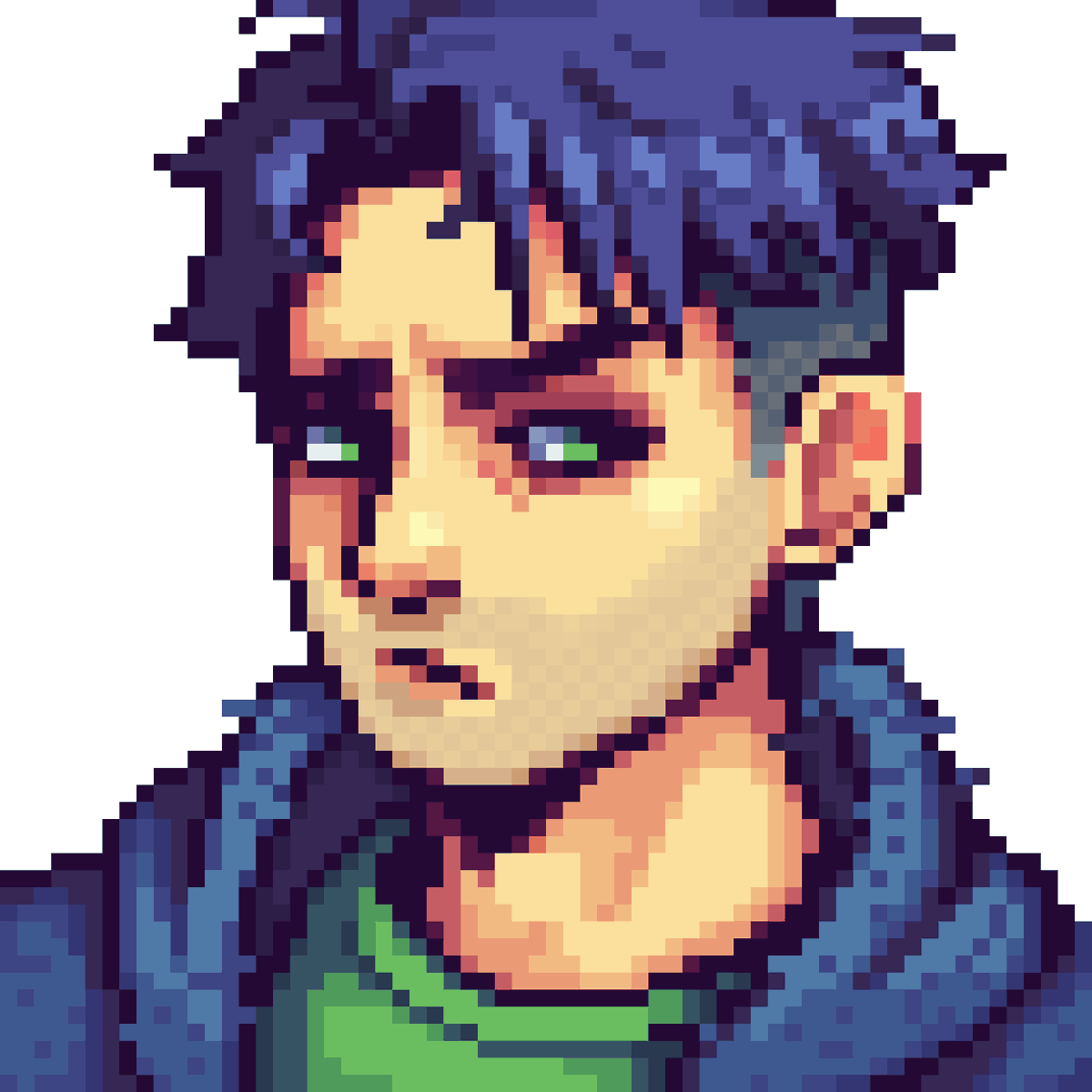 fiz o shane de stardew valley é isso
64x64

#pixelart #ドット絵