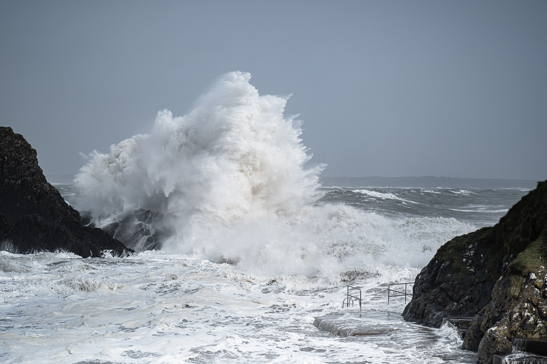 "No Swimming"
Newtown Cove, Tramore. #StormKathleen