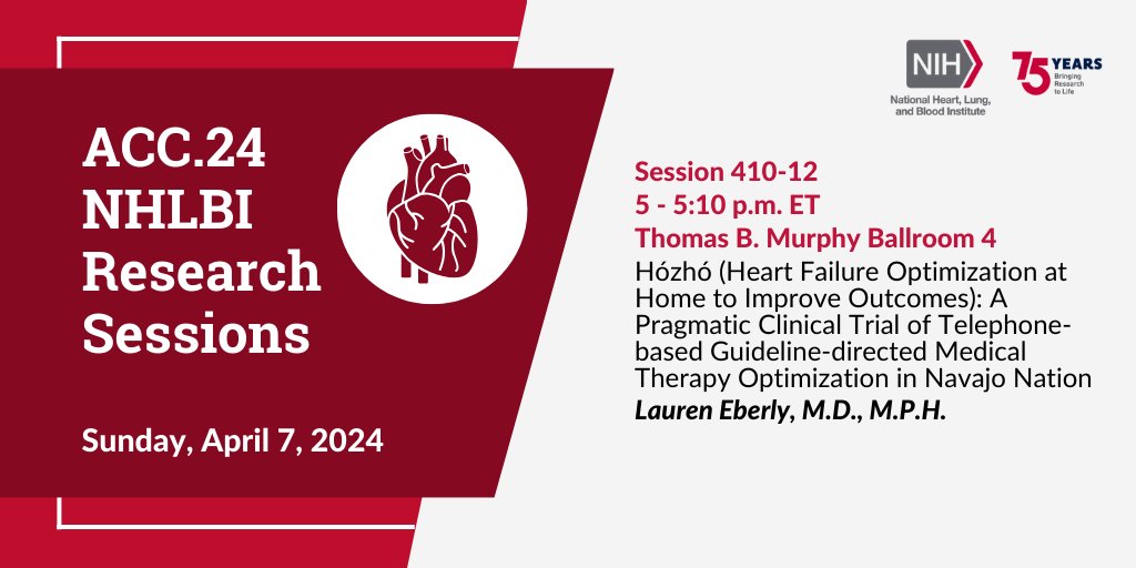 American Indian adults in Navajo Nation who participated in the #Hózhó trial were more likely to take #HeartFailure medication if they received a phone call and remote telehealth support compared to standard care: bit.ly/3wBZf9r @IHSgov #ACC24 #CardioTwitter