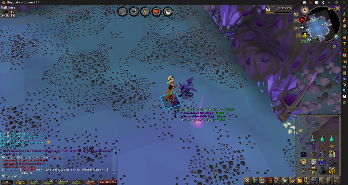 JrBoy907's tweet photo. Casually killing hill giants for some obor CA and figured I could do a different CA for skotizo and was handsomely rewarded for my 7th pet on the #UIM! https://t.co/f7qu4Qy0S7