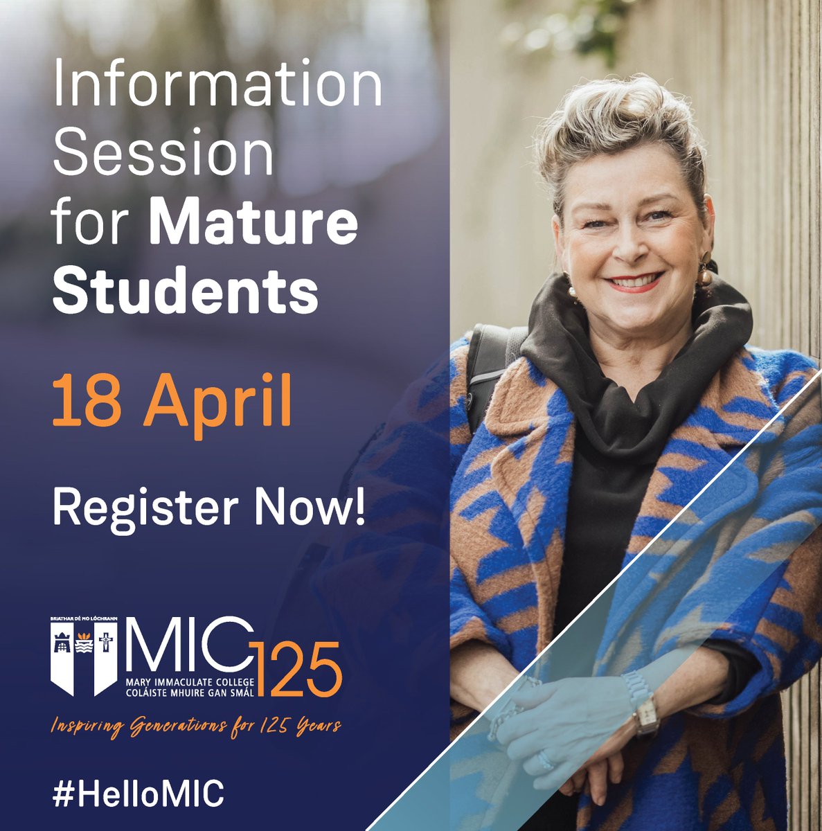 Are you over the age of 23 & thinking of returning to education? MIC's Mature Student Information Session on Thursday 18 April (11am-12.30pm) will explore pathways to third-level & the supports available at MIC for mature students. Read: mic.ul.ie/news/2024/matu… #HelloMIC 1/2