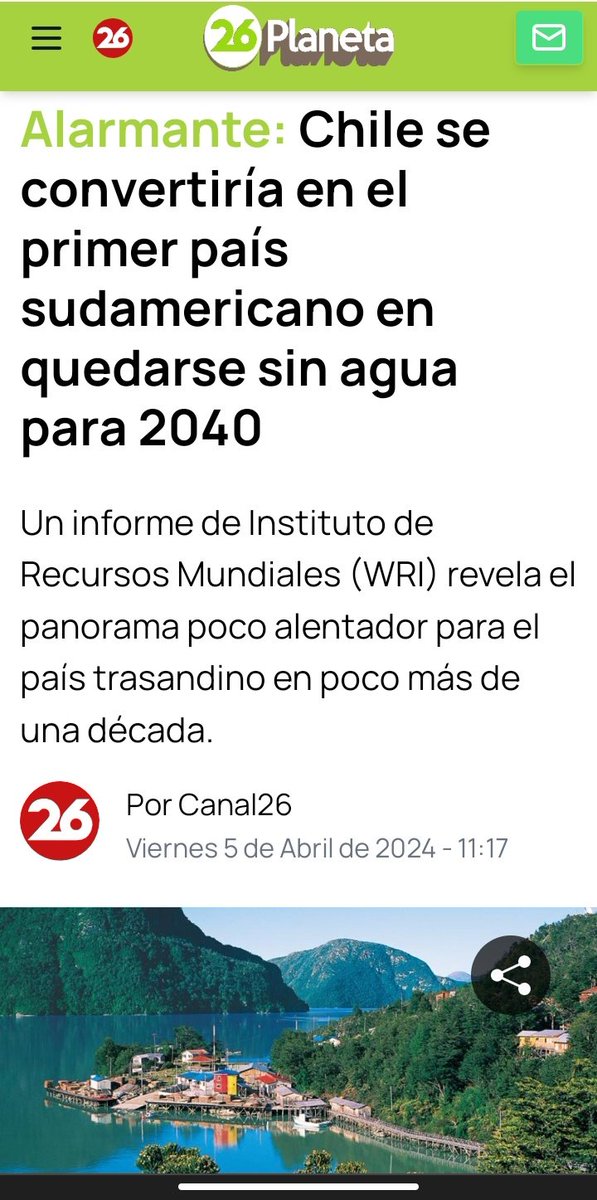 David_qva's tweet photo. "Chile se convertiría en el primer país sudamericano en quedarse sin agua para 2040" según el Instituto de Recursos Mundiales... ya podemos ir agradeciendo al capitalismo y a la privatización del agua por tan singular logro que alcanzará Chile. https://t.co/pCJPCMzKeF