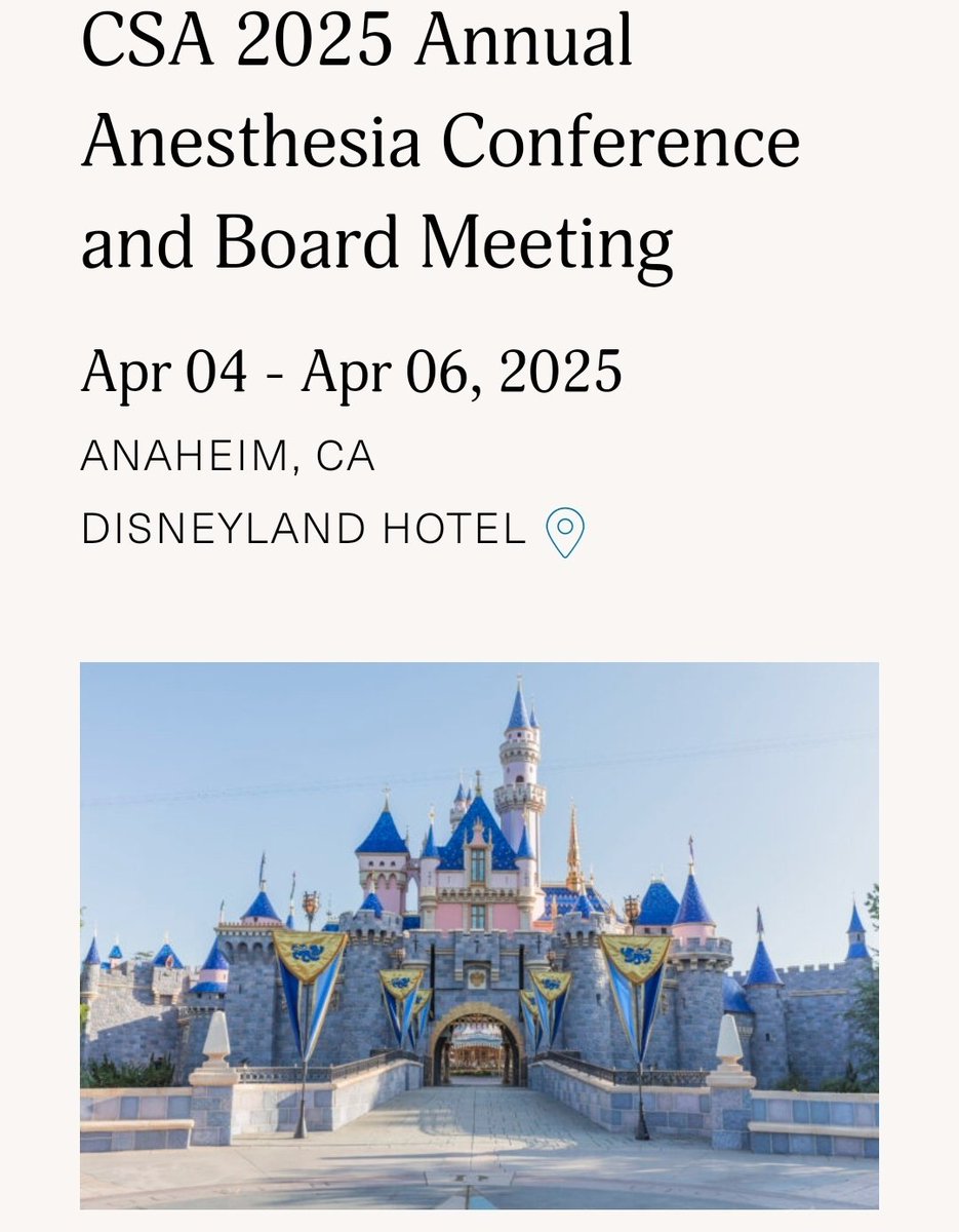 Save the dates! <a href="/CSAHQ/">CSA</a> is coming back to <a href="/Disneyland/">Disneyland Resort</a> next year! April 4-6, 2025 (committee meetings on April 3)

Join us at the Disneyland Hotel next spring! Check back for more info csahq.org/events/