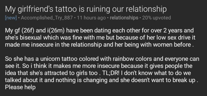 My girlfriend's tattoo is ruining our relationship