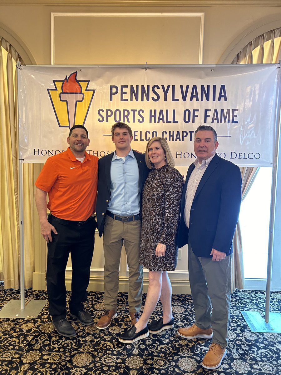 Congratulations to David Bertoline for being honored today by the Delco Hall of Fame for receiving the Bo and Kelly Ryan Scholar Athlete of the Year Award. MNHS is so proud. Tiger Pride. ⁦@MNAthletics⁩