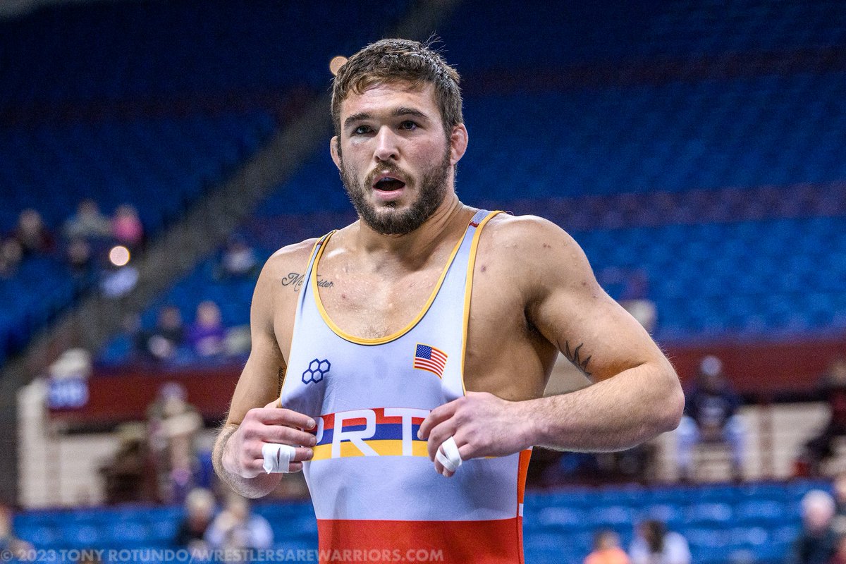 Love to see it. @pennsylvaniartc's David McFadden comes back from his injury at Senior Nationals to win 12-2 in the Finals and secure his spot at the 2024 Olympic Trials at 86kg!
