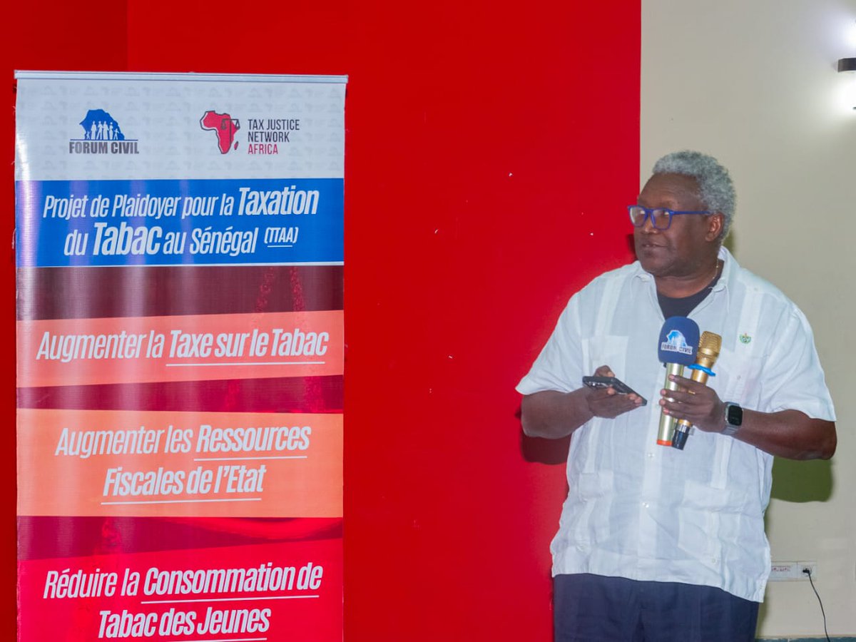 Merci beaucoup au Professeur Abdoul Aziz KASSÉ, à M. Bamba SAGNA et M. Elimane POUYE pour vos belles présentations sur le tabagisme et la taxation du tabac au Sénégal @TaxJusticeAfric