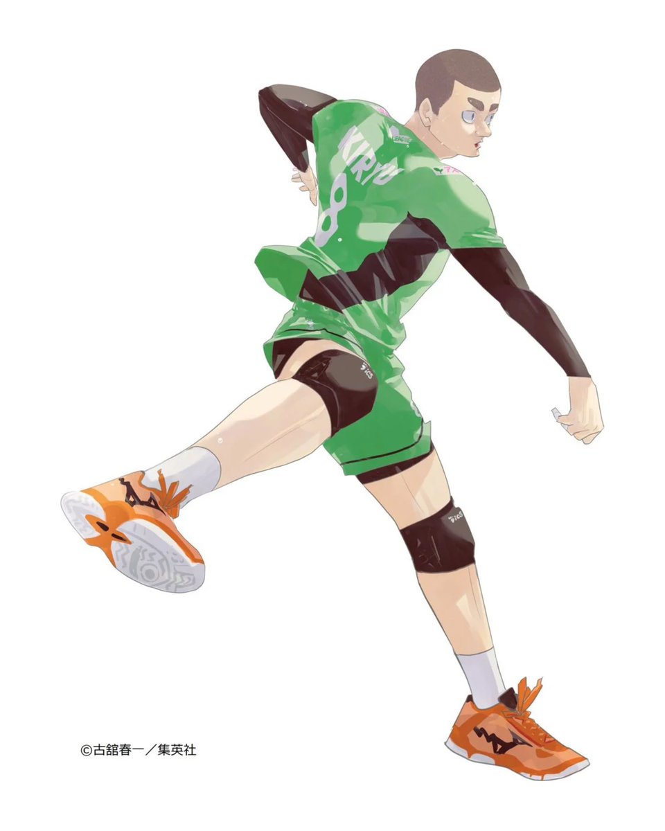 april 8th in japan, happy birthday to wakatsu kiryū! considered as one of the top 3 aces in the nation, kiryū was mujinazawa’s captain and outside hitter. in the timeskip, he plays for azuma pharmacy green rockets (division1) and he’s also a member of the national team!