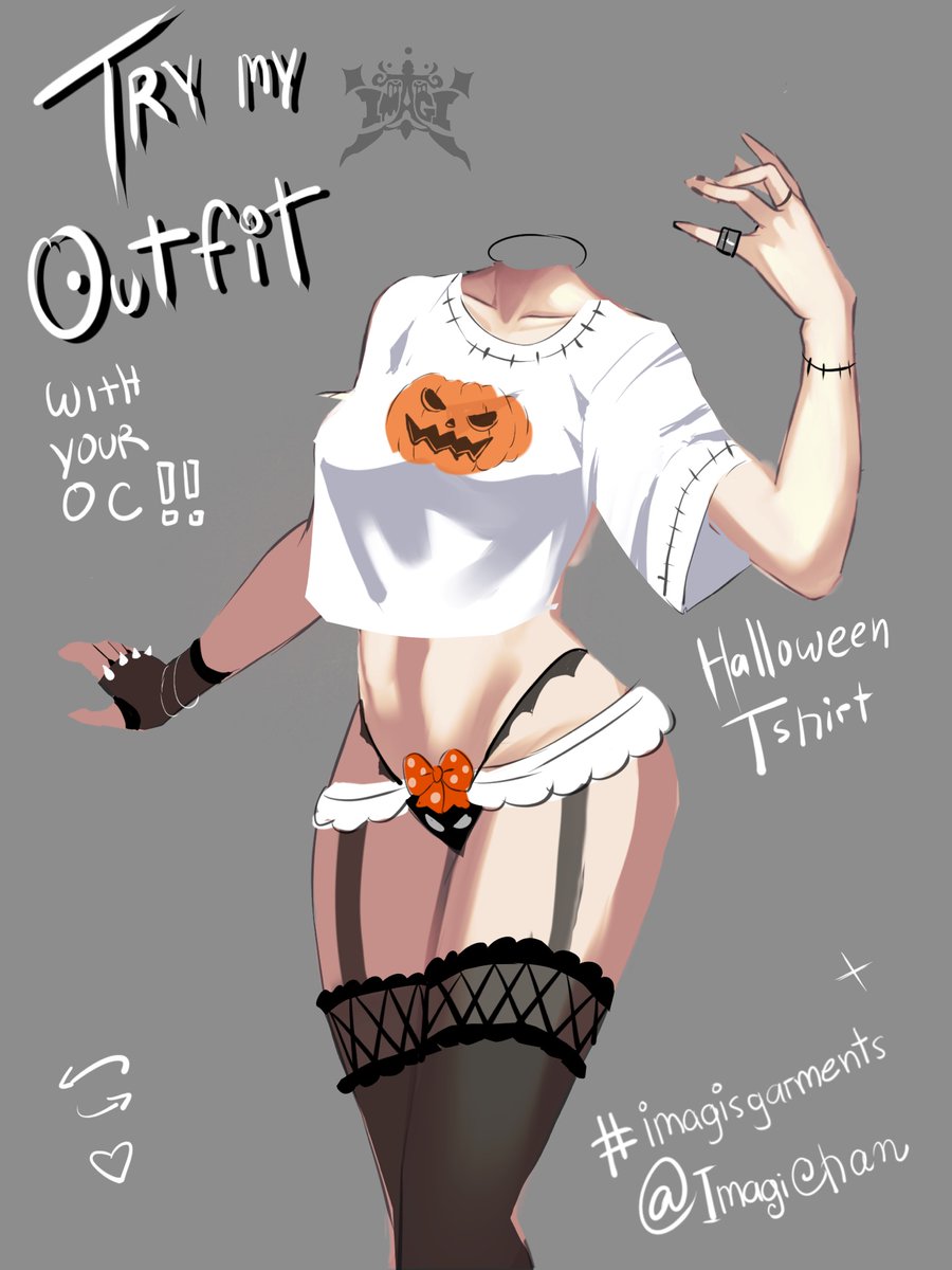 ImagiChan's tweet photo. 🔥DRESS Your OC in this outfit🔥
     🔥🎃Halloween T shirt🎃🔥

-Dont forget to TAG me so I can see your works🔥
-use my hashtag #imagisgarments
-feel free to do minor changes what fits in your character
-no tracing or edit,believe in your creativity as I do❤️
-CREDITing me will urge me to do more🔥