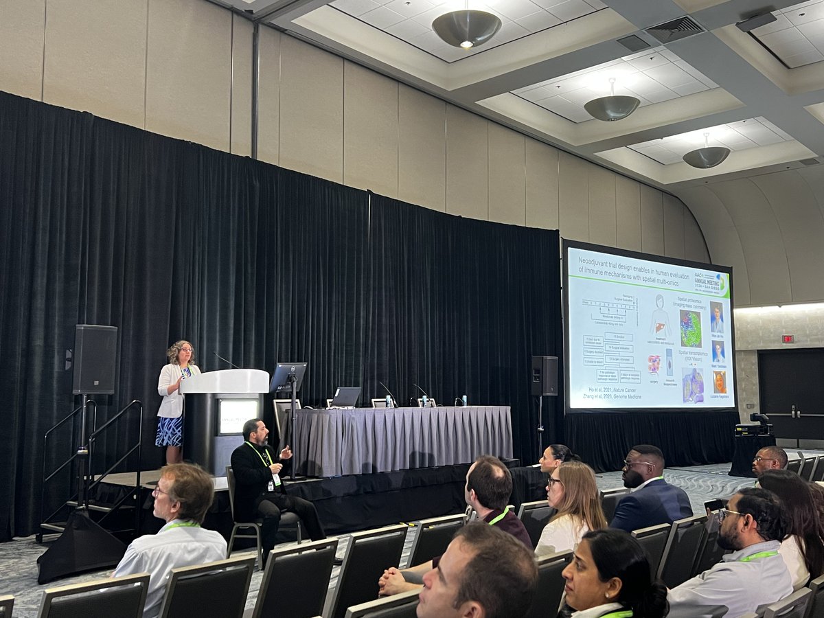 Now @FertigLab presenting #AACR24 on spatial analysis. Perfect combination of computational prowess, biological insight applied to real human data from clinical trials