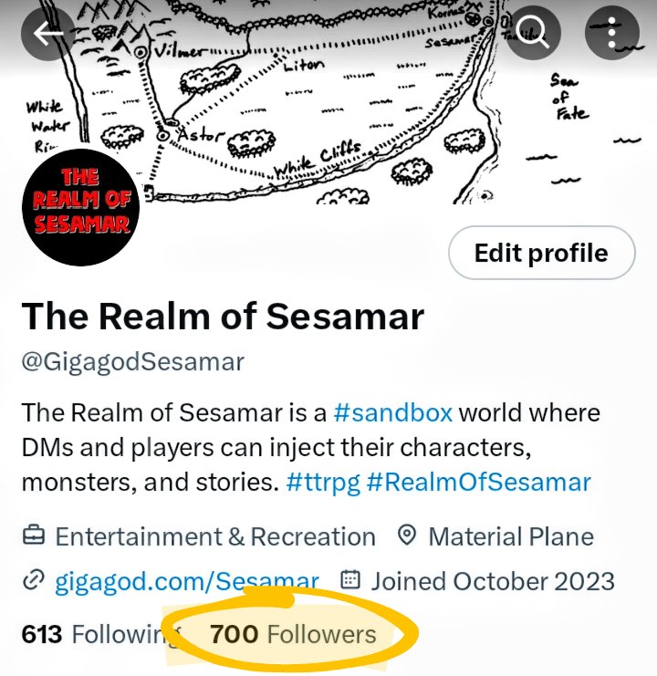 Well, this realm made it to the 700 mark! #ttrpg #ttrpgcommunity #ttrpgrising #roleplaying #roleplayinggame #sandbox