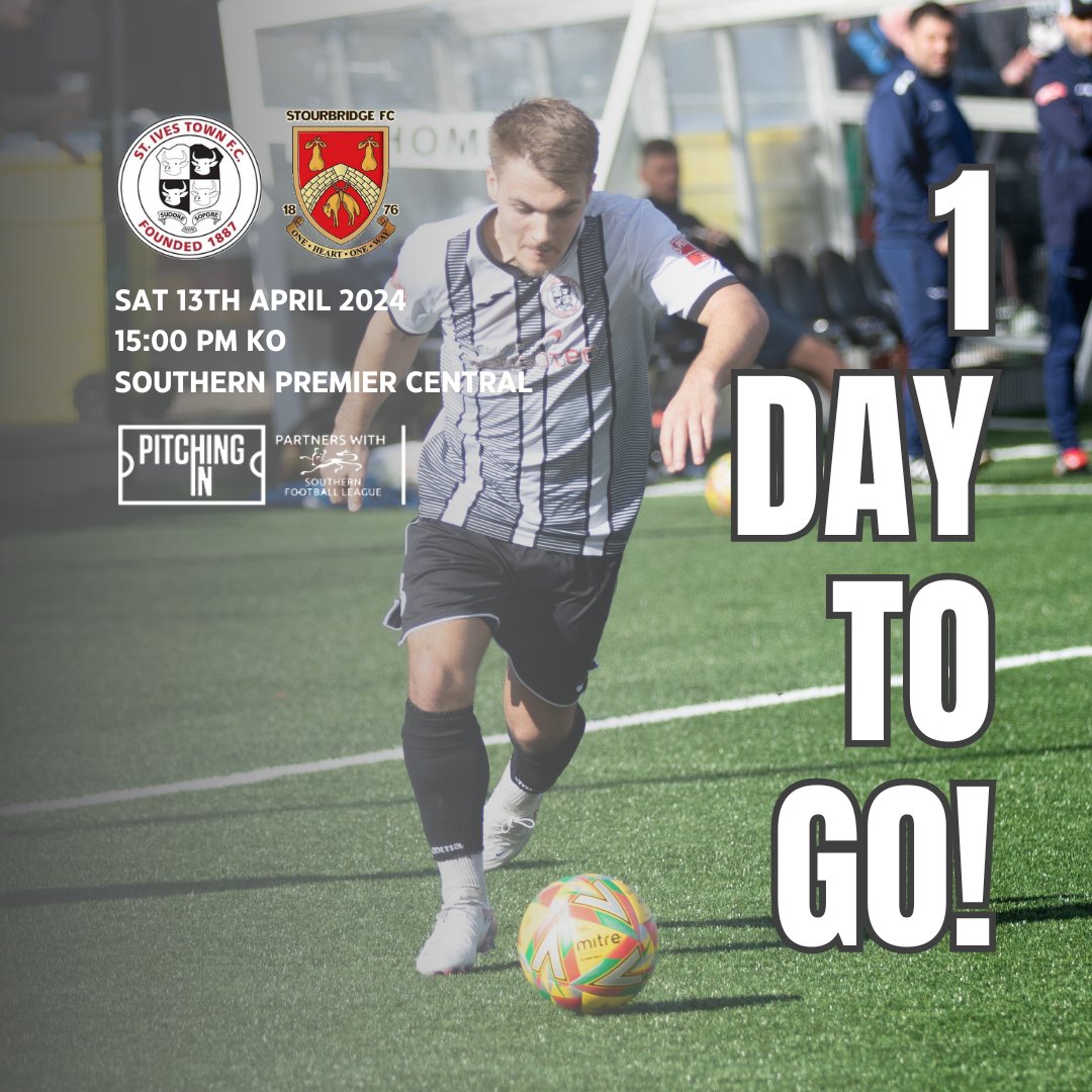 1 DAY TO GO! ⏰ Tomorrow afternoon we welcome @StourbridgeFC to the Quattro-Tech Westwood Road, join us for: 🍻 Pints JUST £3! 🍔 Variety of superb food options! 📺 Pre-match entertainment in the clubhouse!