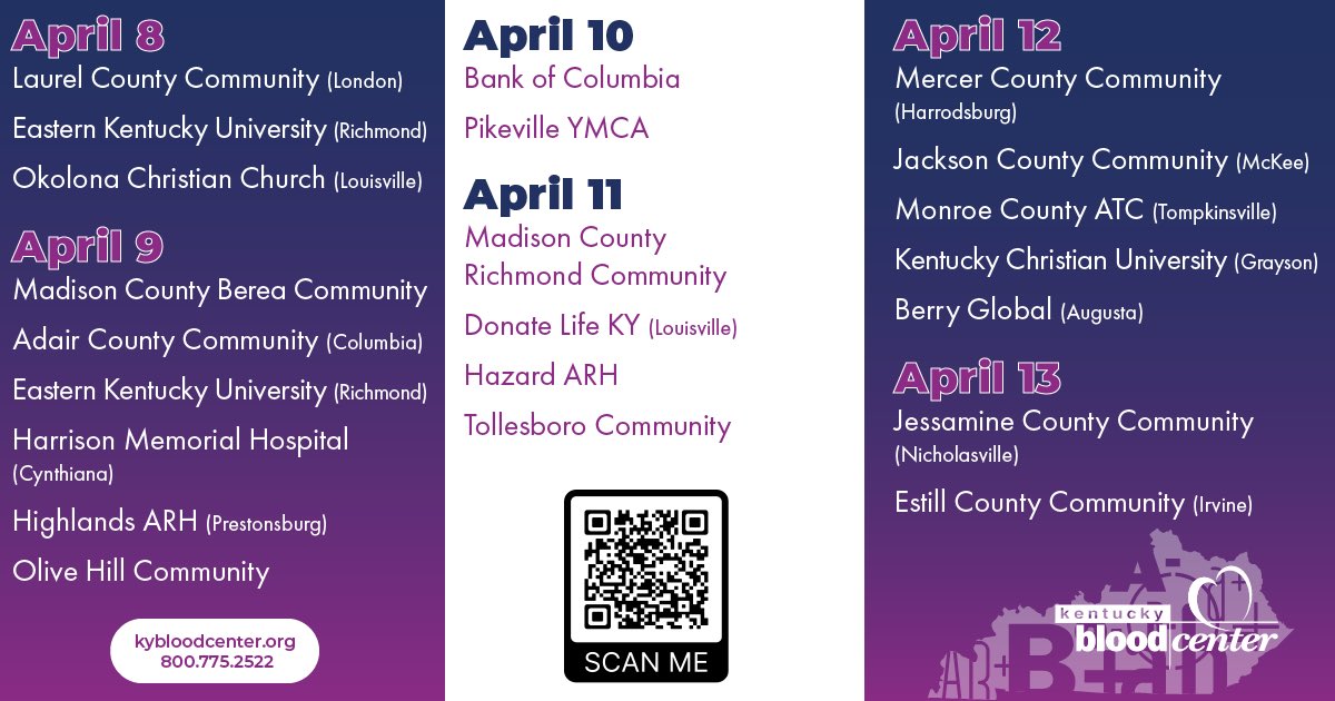 This is the week you make the life-impacting decision to donate blood. Mobile drives ➡️ bit.ly/KBC_FindADrive Donor centers ➡️ bit.ly/KBC_DC #DonateBlood #SaveLives #BloodDonorsSaveLives #KyBloodCenter #Kentucky #Local #Nonprofit