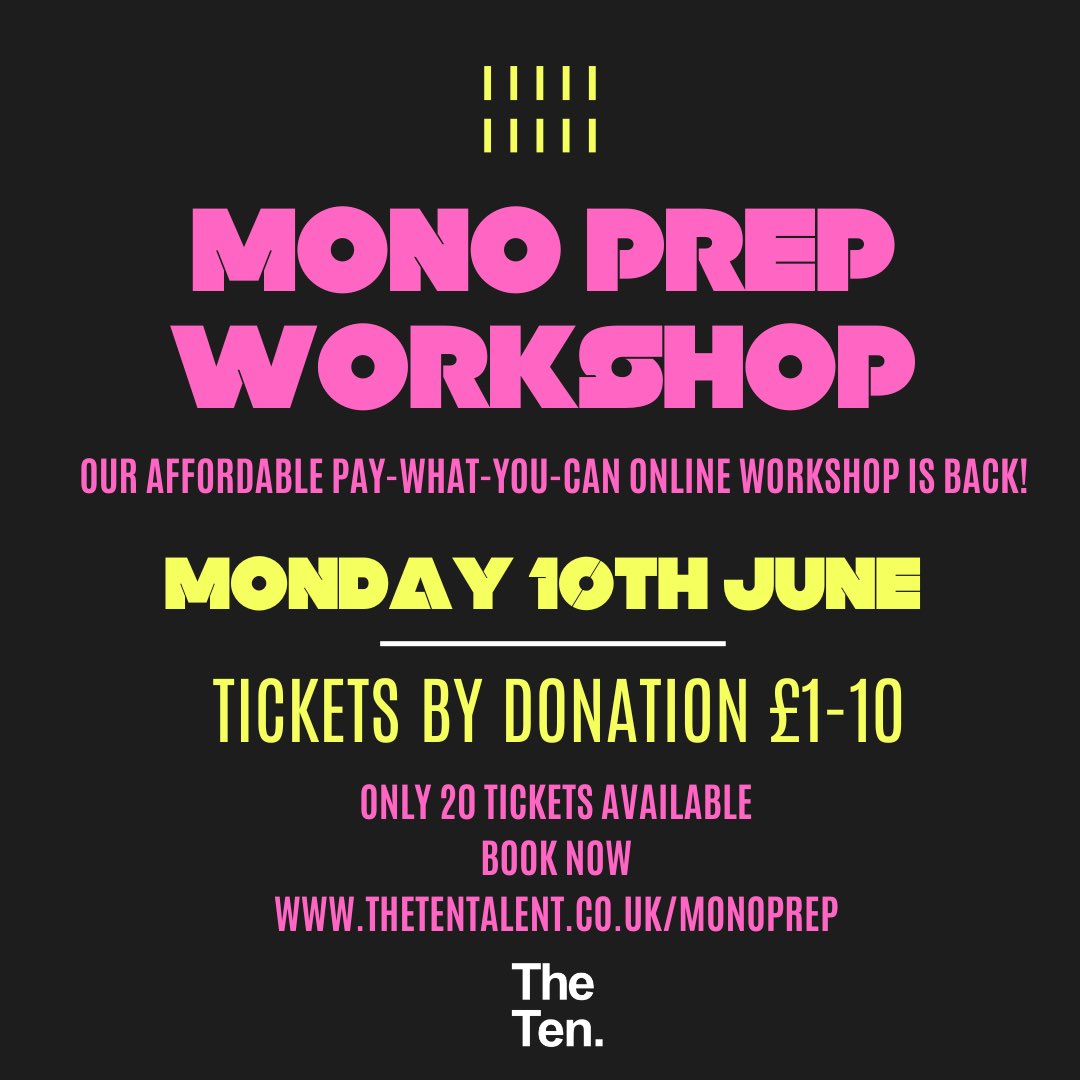 Our sell-out MONOPREP WORKSHOP is back for 2024!!! Only 20 spaces available on a pay-what-you-can basis (£1-10) 2 hour online workshop focussing on the journey of your speech, finding the key moments and keeping it feeling fresh for auditions. thetentalent.co.uk/monoprep